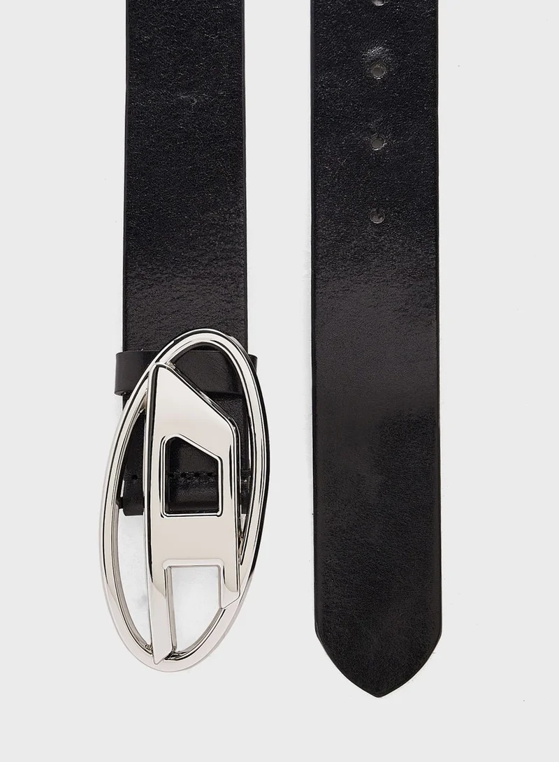 DIESEL Belt In Leather With Diesel Metal Plaque