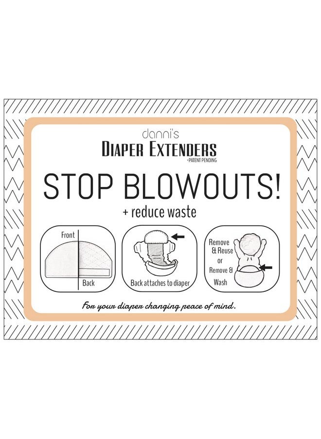 Generic - Danni's Diaper Extenders - 4 Reusable diaper extender pads - Prevent Diaper Blowouts - Use with any diaper brand (Reusable and Washable) - Image 1