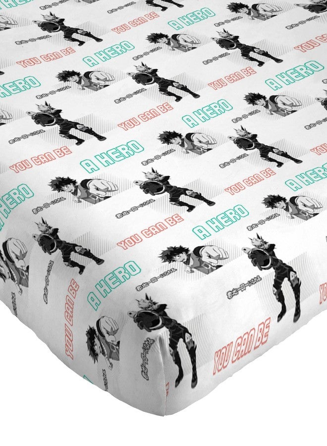 Jay Franco Kids Sheet Set with Fitted, Flat Sheets & Pillow Cover - Ultra-Soft Bedding with Pillowcase for Room Decor, White - My Hero Academia, 4 Piece Full - Image 2