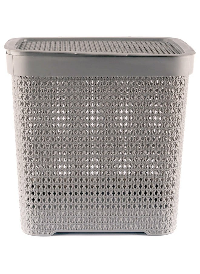Multi-Purpose Plastic Laundry Basket with Lid 50 Liters