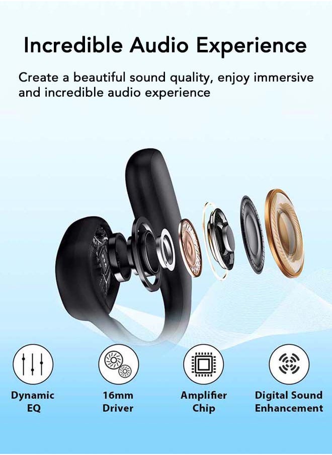 SUBOZZ Open Ear Headphones Wireless Earbuds Bluetooth 5.4, 14.8mm Dynamic Drivers, 20 Hours Sports Earbuds, Headphones Compatible with iPhone & Android, White  - Image 4