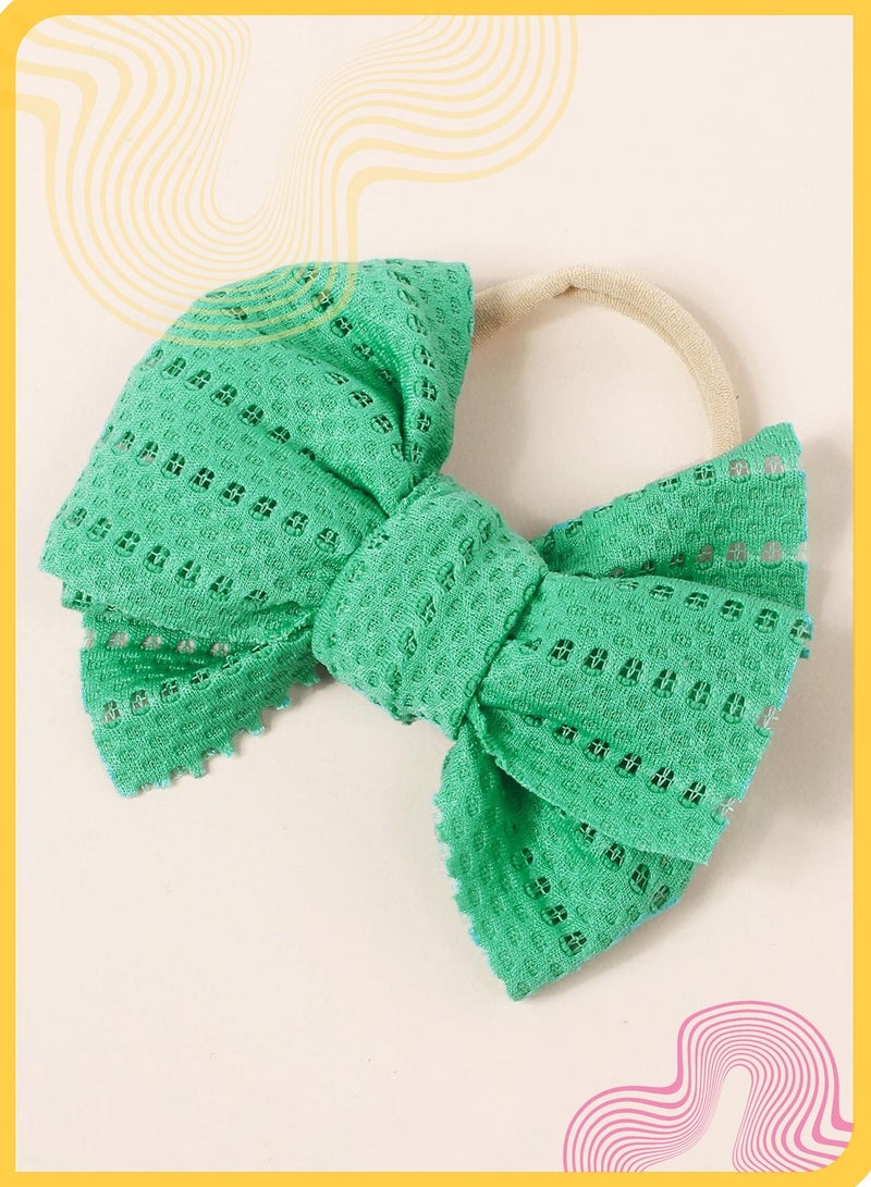 DOOKOO Baby Summer Accessory Set (Green) – Soft Nylon Bow Headband & UV400 Protection Sunglasses for Infant Toddler, Perfect for Beach, Park, Outdoor Play & Photo Props - Image 4