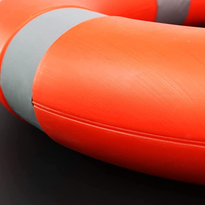 TheMujtaba Life Buoy Ring Outer Material Hard PolyurethaneRubber Floating Ring Bracelet Buckle Buoy Swimming use Water Rescue Life Saving Rope Sports Equipment (Orange) - Image 2