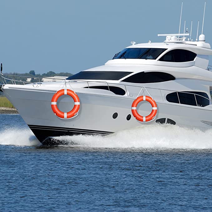 TheMujtaba Life Buoy Ring Outer Material Hard PolyurethaneRubber Floating Ring Bracelet Buckle Buoy Swimming use Water Rescue Life Saving Rope Sports Equipment (Orange) - Image 5