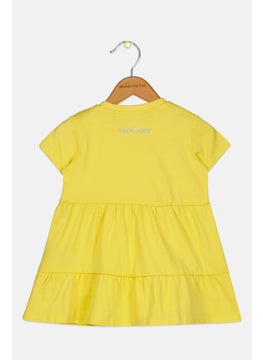 TRUSSARDI Toddlers Girl Brand Logo Dress, Yellow  - Image 2