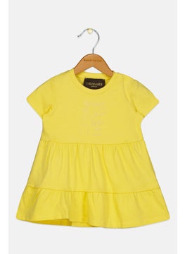 TRUSSARDI Toddlers Girl Brand Logo Dress, Yellow  - Image 1