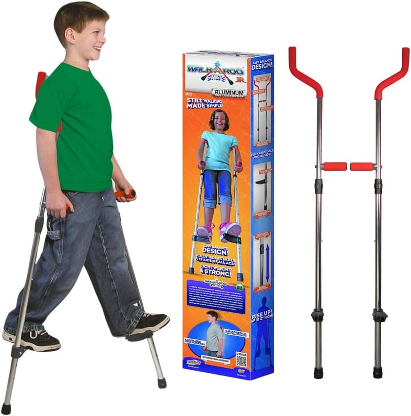 Geospace Original Walkaroo JR. Aluminum Lightweight Stilts with Ergonomic Design for Kids Outdoor/Indoor Active Play and Exercise (110 Lbs Max Weight) - Image 1
