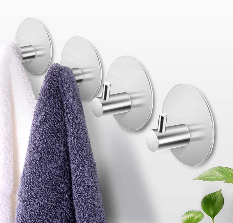 JIALTO 4-Piece Adhesive Hook Set – Waterproof, Heavy Duty Wall Hooks for Bathroom, Kitchen, and Door – No Drill Installation - Image 2