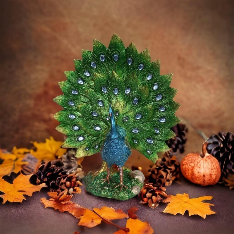 Chocozone Dancing Peacock Showpieces for Living Room Decorative Items for Bedroom Home Decor Items (27cm*24cm) - Image 2
