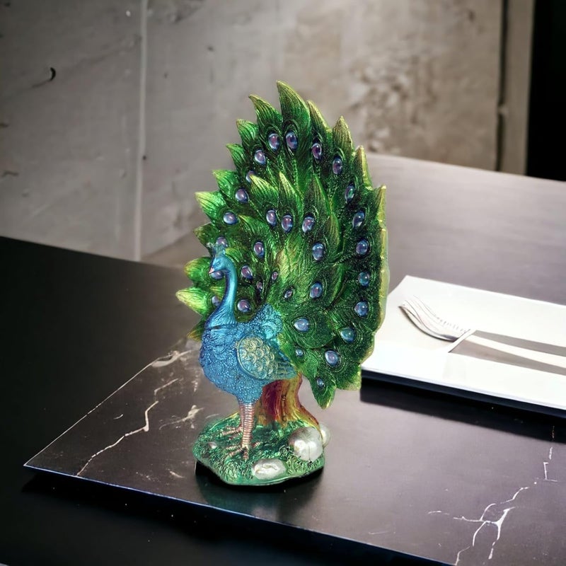 Chocozone Dancing Peacock Showpieces for Living Room Decorative Items for Bedroom Home Decor Items (27cm*24cm) - Image 3