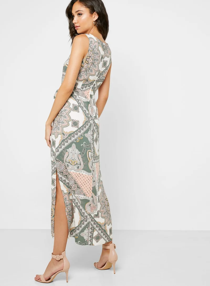DOROTHY PERKINS Gathered Neck Detail Printed Dress