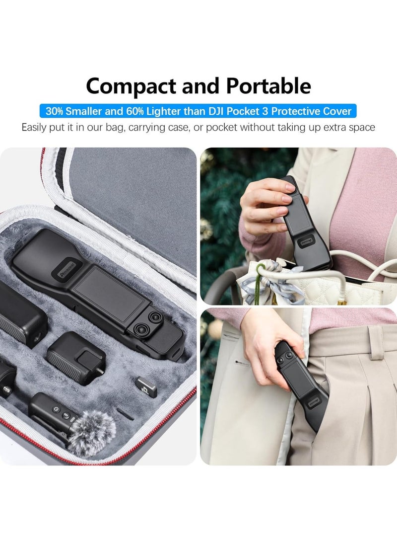AMAZEAR DJI Osmo Pocket 4 Pocket 3 Gimbal Screen Protective Cover for DJI OSMO Pocket 4/3/Xtra Muse, Pocket4 Accessories Portable Lens Cap Hard Case with Soft Lining for Carry/Protection/Storage, Quick Open/Close - Image 3