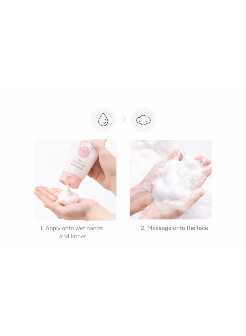 Missha Creamy Latte Cleansing Foam Strawberry – Deep Cleansing & Moisturizing Face Wash 172ml - Image 2