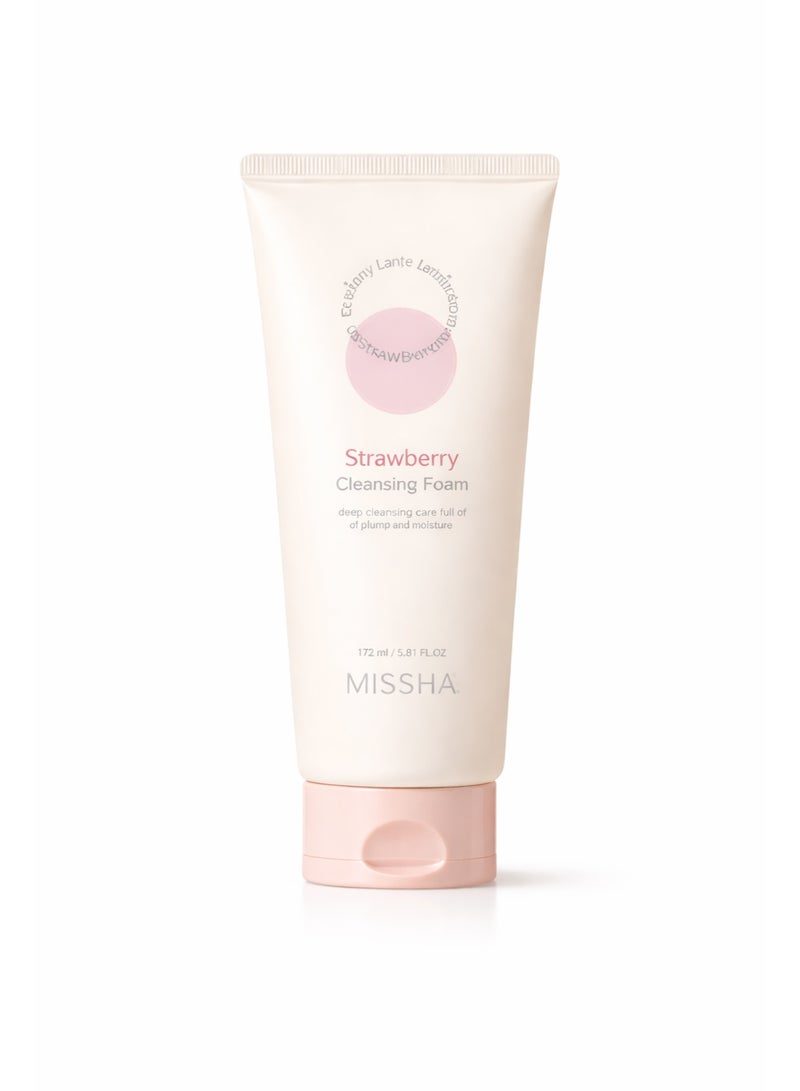 Missha Creamy Latte Cleansing Foam Strawberry – Deep Cleansing & Moisturizing Face Wash 172ml - Image 1