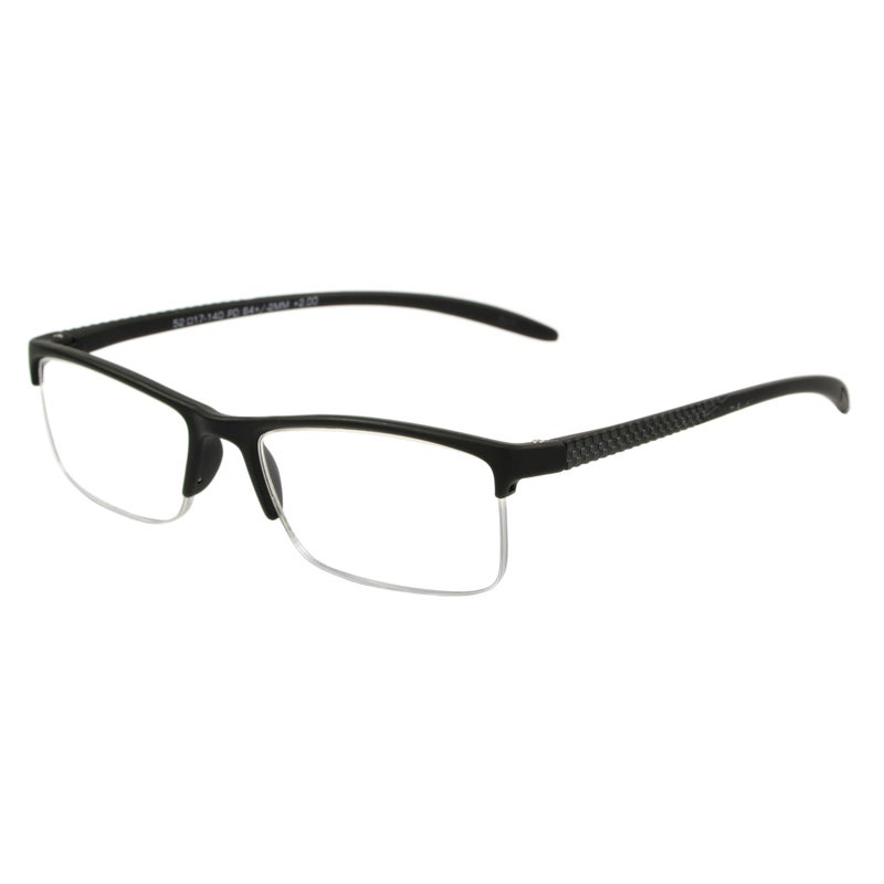 Foster Grant Mens Paolo Square Reading Glasses BlackTransparent 59 mm 175