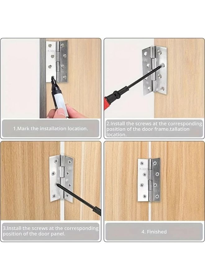 6pcs Stainless Steel Folding Hinges Concealed Installation For Furniture Jewelry Boxes - Image 4