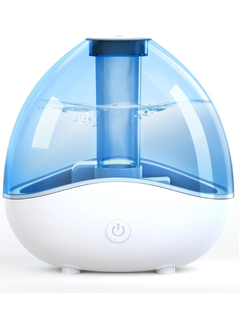 Furtey Ultrasonic Cool Mist Humidifier, Quiet Air Humidifiers for Bedroom, Desk Humidifiers with Removable 1.5L Water Tank & Night Light for Baby Nursery and Plants, Up To 24 Hours- Blue  - Image 1