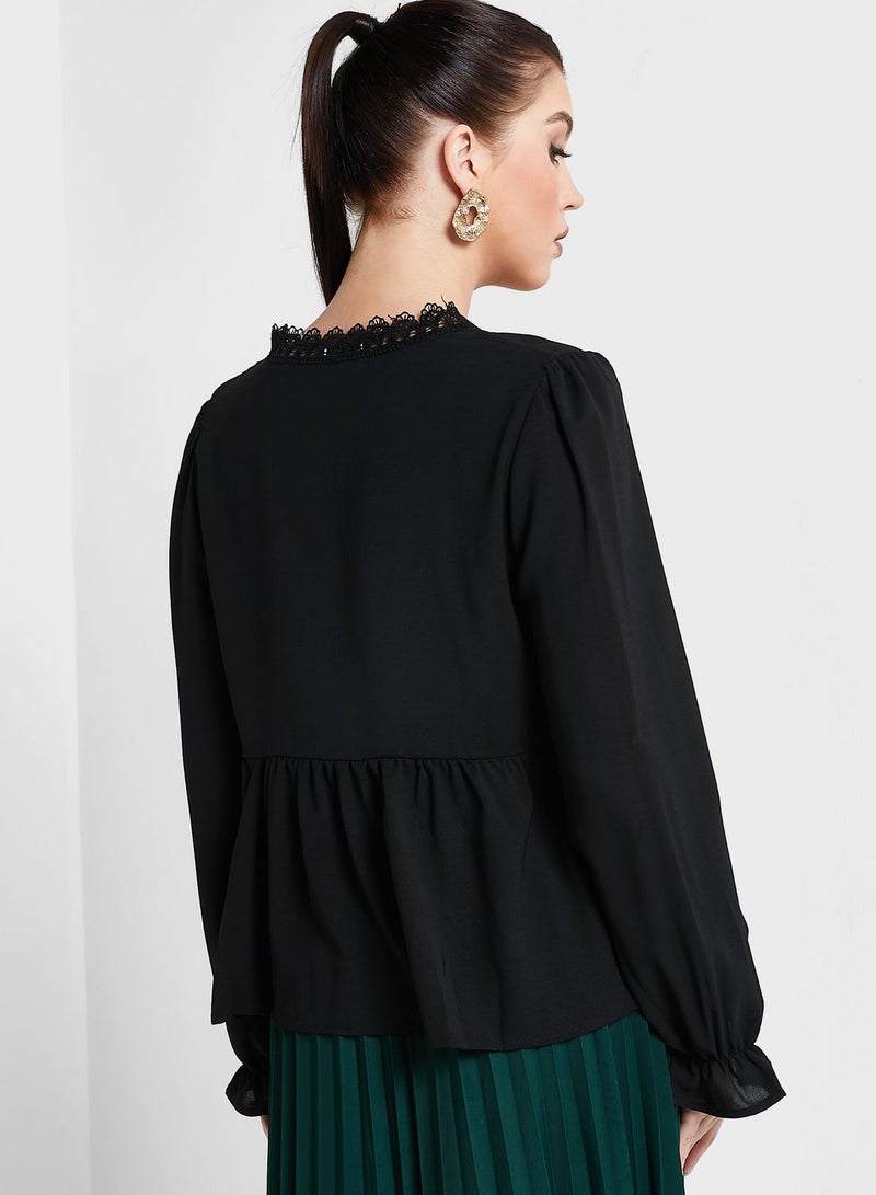 Lace Insert Blouse