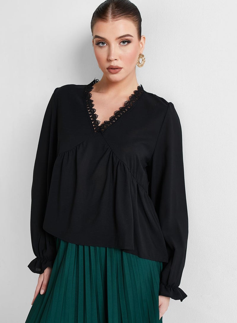 Lace Insert Blouse