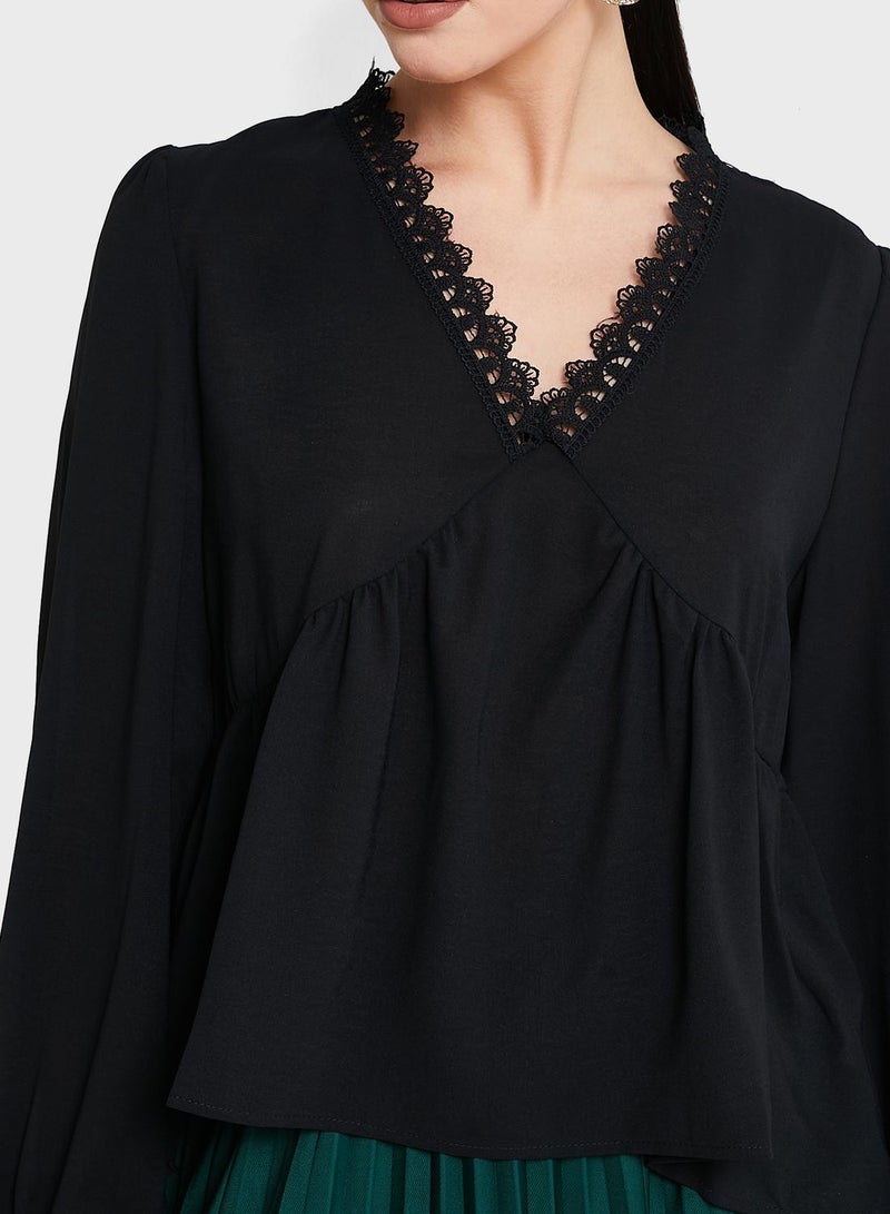 Lace Insert Blouse
