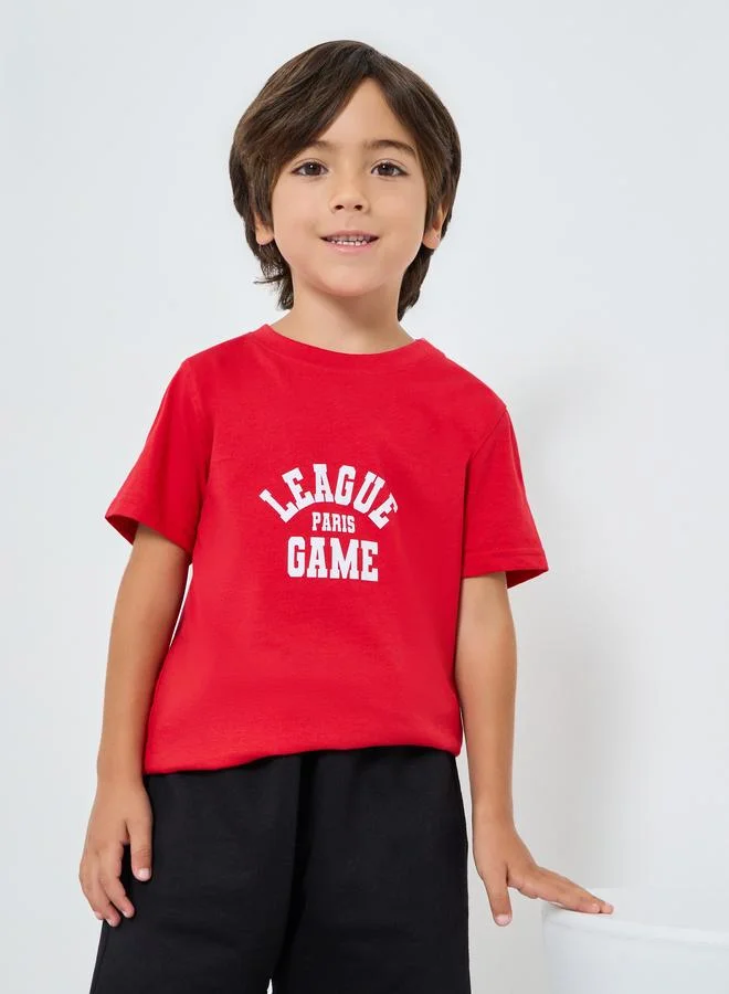 Styli Boys Red Graphic Print T-Shirt