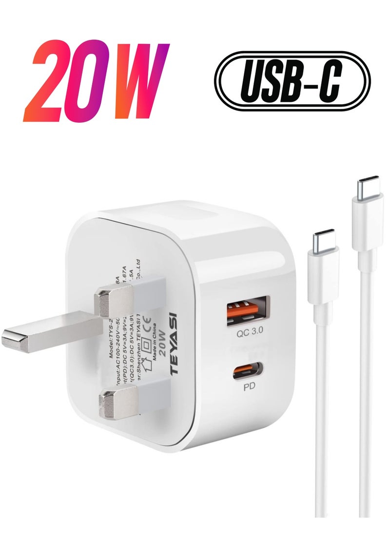 Generic - Samsung Fast Charger Cable and Plug – Super USB-C Plug with Type-C Charging Cable for Galaxy S23/S22/S21/S20, A Series, M Series, Z Fold4 - Image 1
