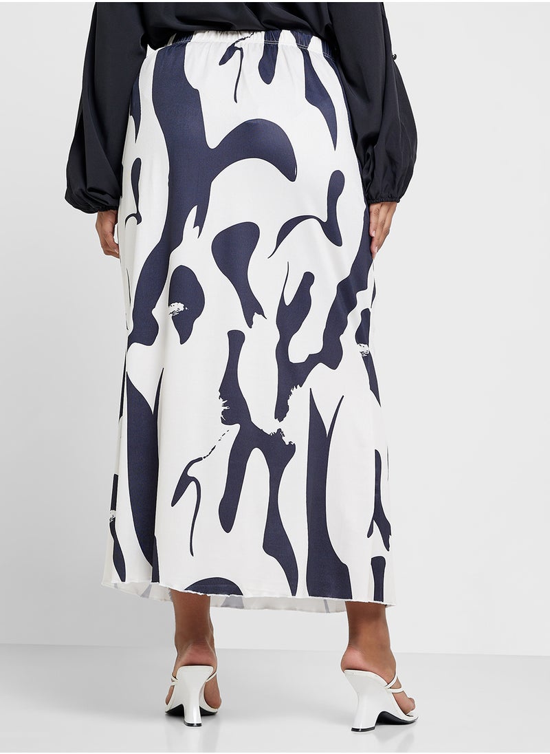 Ginger Plus Monochrome Midi Skirt  - Image 3