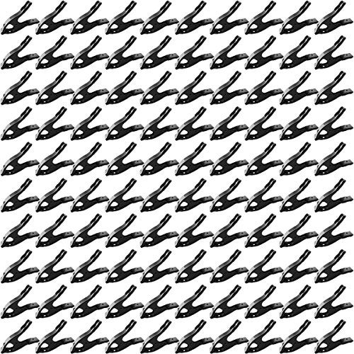 MegaDeal 100 pcs. 2" Inch Spring Metal Clamps wholesale Bulk - All Black - Image 1