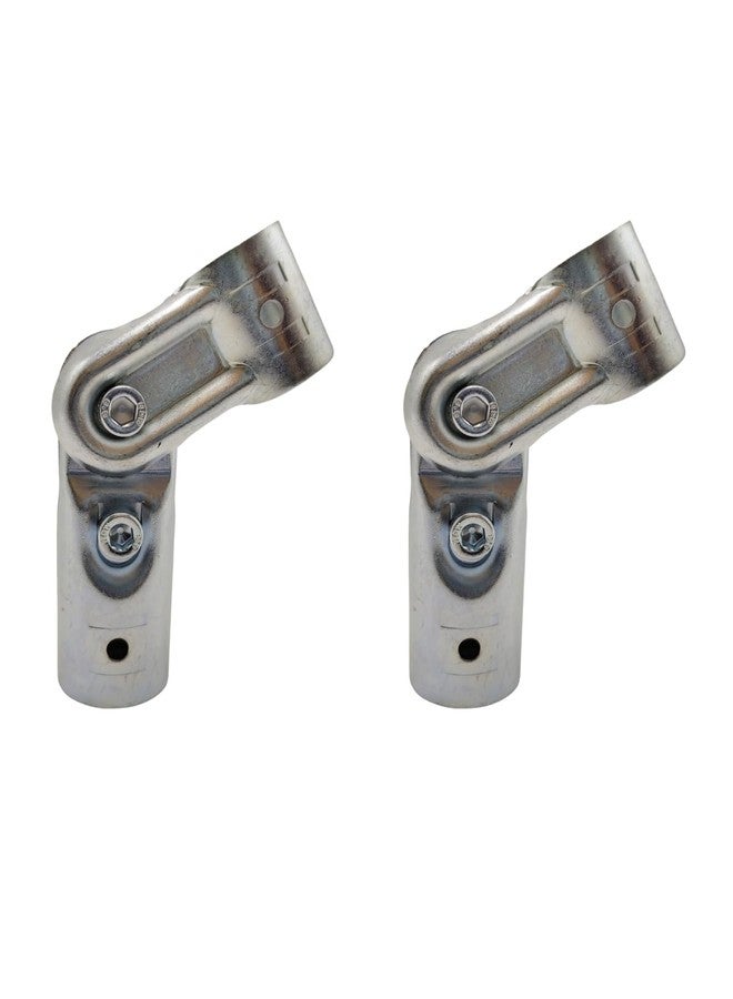 FLEXKEA 2 Pcs Adjustable 2-Way Pipe Clamp,Fit for 1 Inch (25.4 mm) OD Steel Pipe,Chain Link Fence Clamps, Steel End Rail Clamps, Galvanized Fence Pipe (Bolts/Nuts Included) for DIY Rack, Shelf and Cart - Image 1