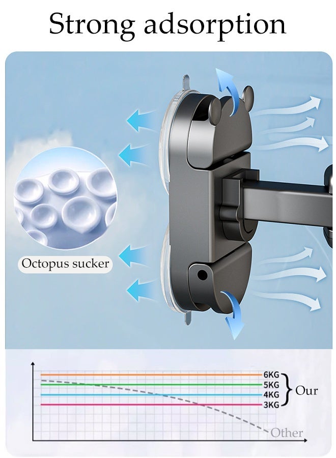 DUNISO Adjustable Suction Cup Clothes Rack，Household Wall Mounted Adjustable Holders,Wall Mounted Telescopic Clothesline Rack，Space Saving,Used for Balconies, Bathrooms, and Wardrobes,49-79cm - Image 3