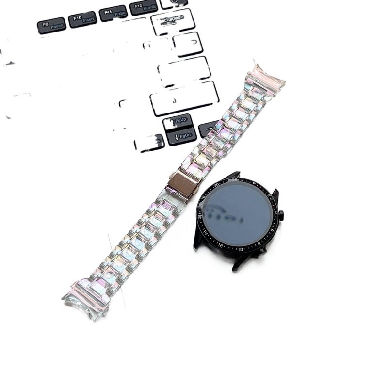 Adjustable Smartwatch Band Compatible with Samsung Galaxy Watch 4 with Fit Replacement Strap for Daily Wear in Black - Image 5