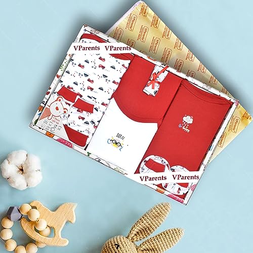 Vparents Bitsy New Born Baby Gift Set (Red, Pack of 8) - Image 2