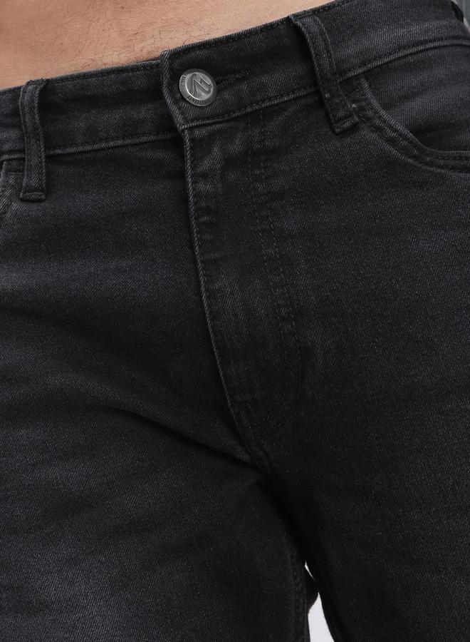 شركة المرآب الهندية جينز مشطوف غامق بقصة ضيقة - Image 4