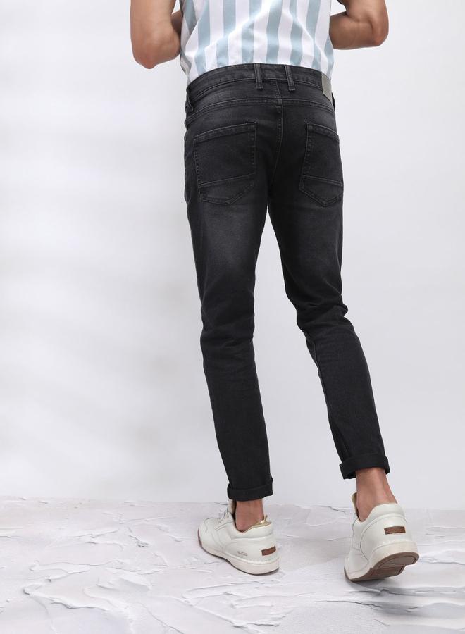 شركة المرآب الهندية جينز مشطوف غامق بقصة ضيقة - Image 5