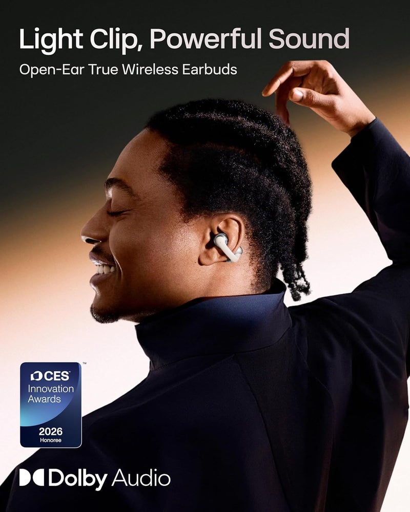 شوكز سماعات SHOKZ OpenDots ONE للأذن المفتوحة مع صوت دولبي، بلوتوث 5.4، 40 ساعة من وقت التشغيل، مقاومة للماء IP54 - رمادي - Image 2
