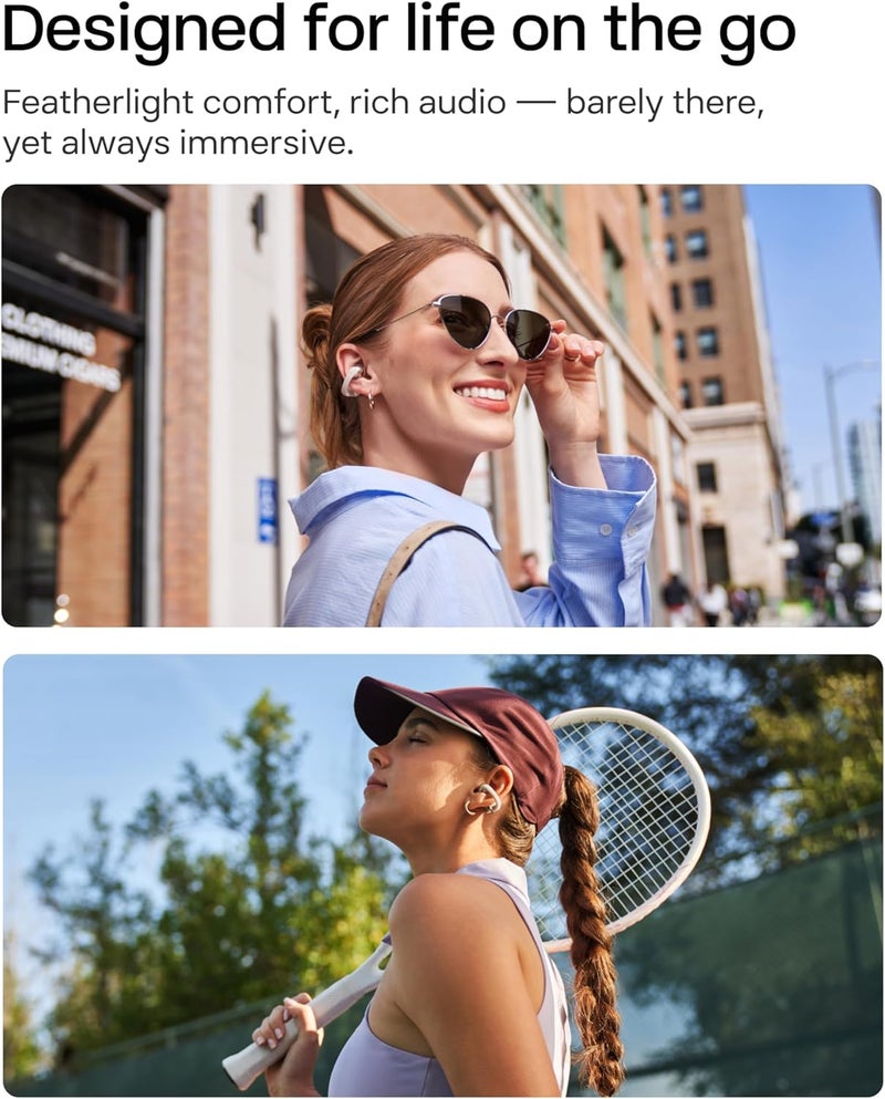 شوكز سماعات SHOKZ OpenDots ONE للأذن المفتوحة مع صوت دولبي، بلوتوث 5.4، 40 ساعة من وقت التشغيل، مقاومة للماء IP54 - رمادي - Image 4