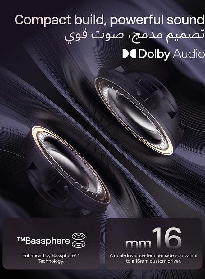 SHOKZ OpenDots ONE Open Ear Headphones with Dolby Audio, Bluetooth 5.4, 40 Hours Playtime, IP54 Water Resistance - Grey Grey - Image 3