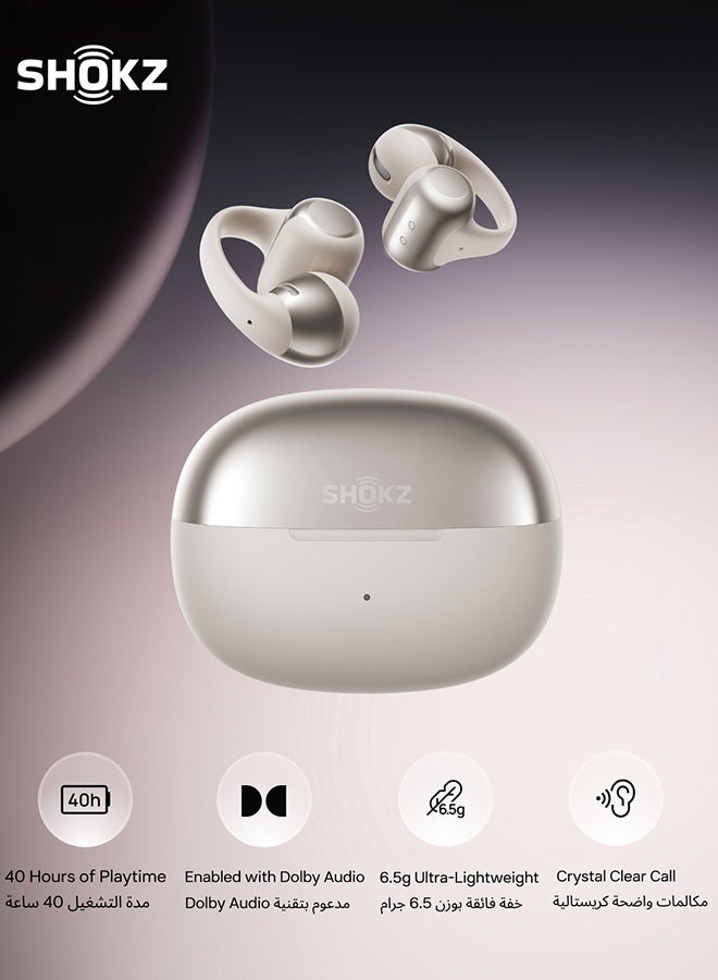 SHOKZ OpenDots ONE Open Ear Headphones with Dolby Audio, Bluetooth 5.4, 40 Hours Playtime, IP54 Water Resistance - Grey Grey - Image 1