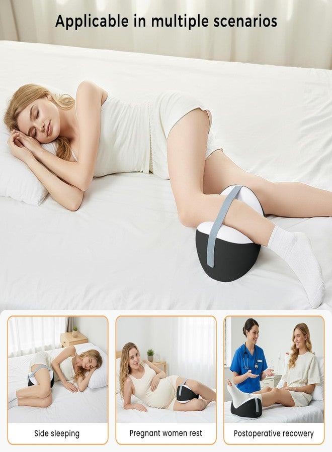 Owlprince Knee Pillow for Side Sleepers, Memory Foam Leg Pillow for Spine Alignment, Sciatica, Hip & Joint Pain Relief, Breathable Cover & Adjustable Strap for Side/Back Sleepers - Image 2