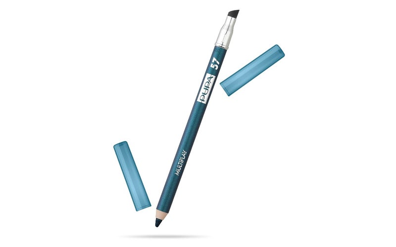 Pupa Milano Multiplay Eye Pencil - Creamy, Blendable Eyeliner With Smudge Tip - Create Long Wearing, Glamorous Intensity - Smooth, Lasting Color Liner For Waterline Or Lid - 57 Petrol Blue - 0.04 Oz