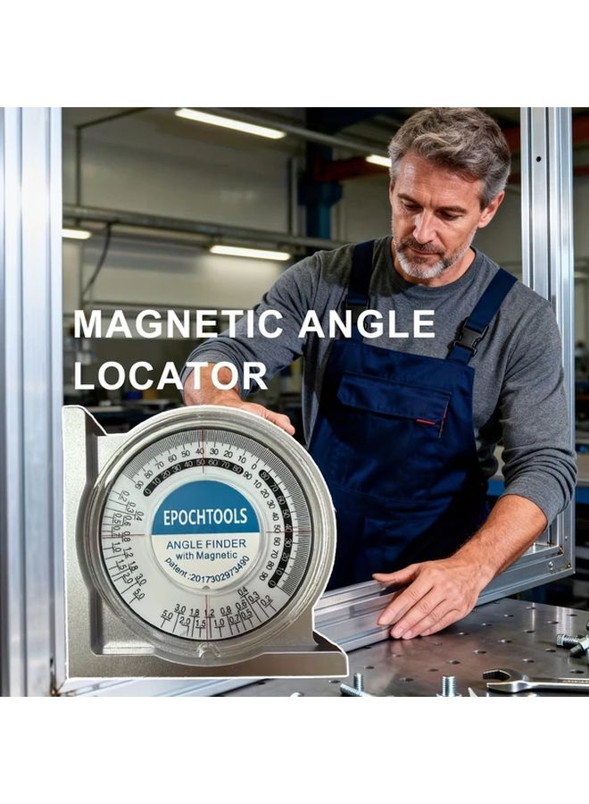 High Precision Magnetic Angle Finder 1pc Strong Tilt Gauge Easy Read Scale for Construction Engineering - Image 1