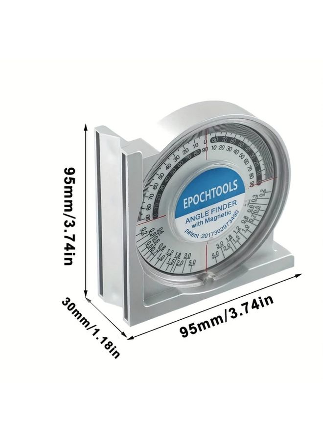 High Precision Magnetic Angle Finder 1pc Strong Tilt Gauge Easy Read Scale for Construction Engineering - Image 2
