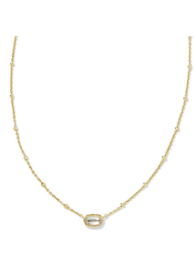 Kendra Scott Kendra Scott Mini Elisa 14k Gold-Plated Satellite Short Pendant Necklace in Dichroic Glass, Fashion Jewelry for Women  - Image 1