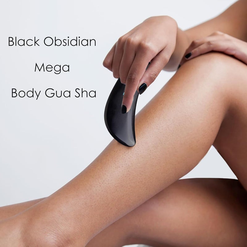 Redmint Black Obsidian Mega Body Gua Sha Massage Tool Rooted in Ancient TCM Wisdom Muscle Scraper Tool Muscle Relief Body Manual Massager for Fascia Back Neck Whole Body Massage - Image 2