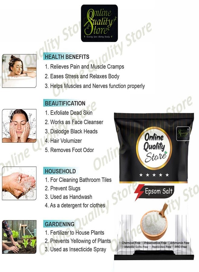 Online Quality Store Epsom Salt - 250g (Magnesium Sulphate) for Relaxation Muscle Relief, Relives Aches & Pain,Bath,Plants, multipurpose use - Image 4