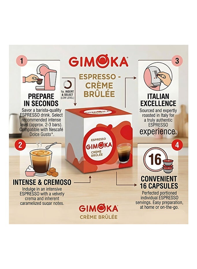 GIMOKA Dolce Gusto Creme Brulee 16 Coffee Capsules 208g - Image 3