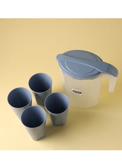 DELCASA طقم مشروبات 5 قطع إبريق ماء 1750 مل مع 4 قطع زجاج DC2552  - Image 3