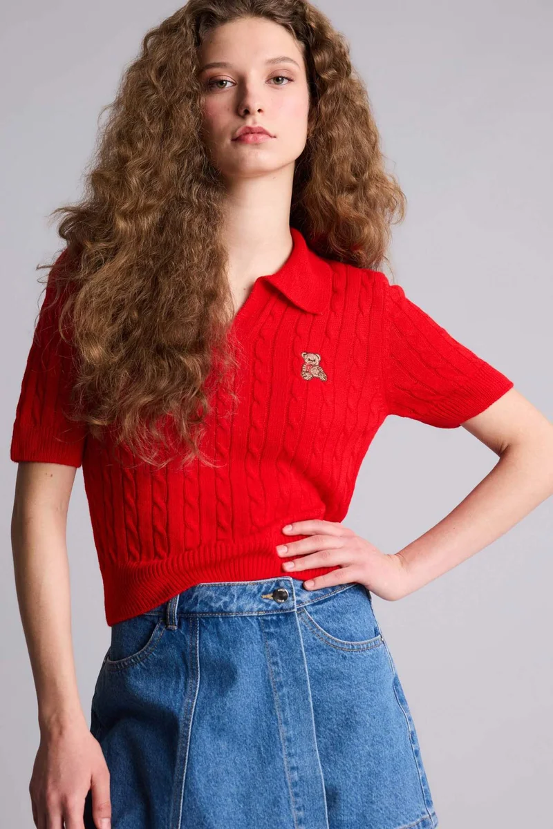 DeFacto Slim Fit Teddy Bear Pullover