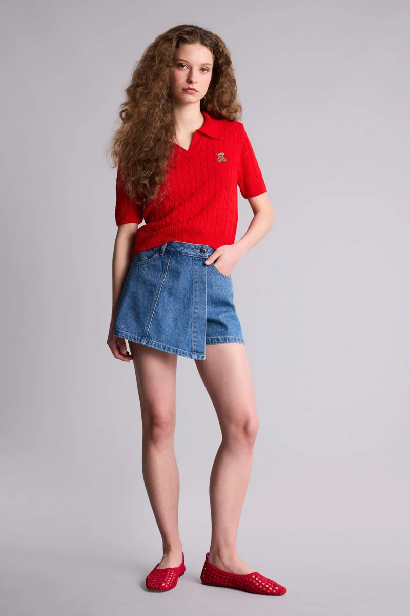 DeFacto Slim Fit Teddy Bear Pullover
