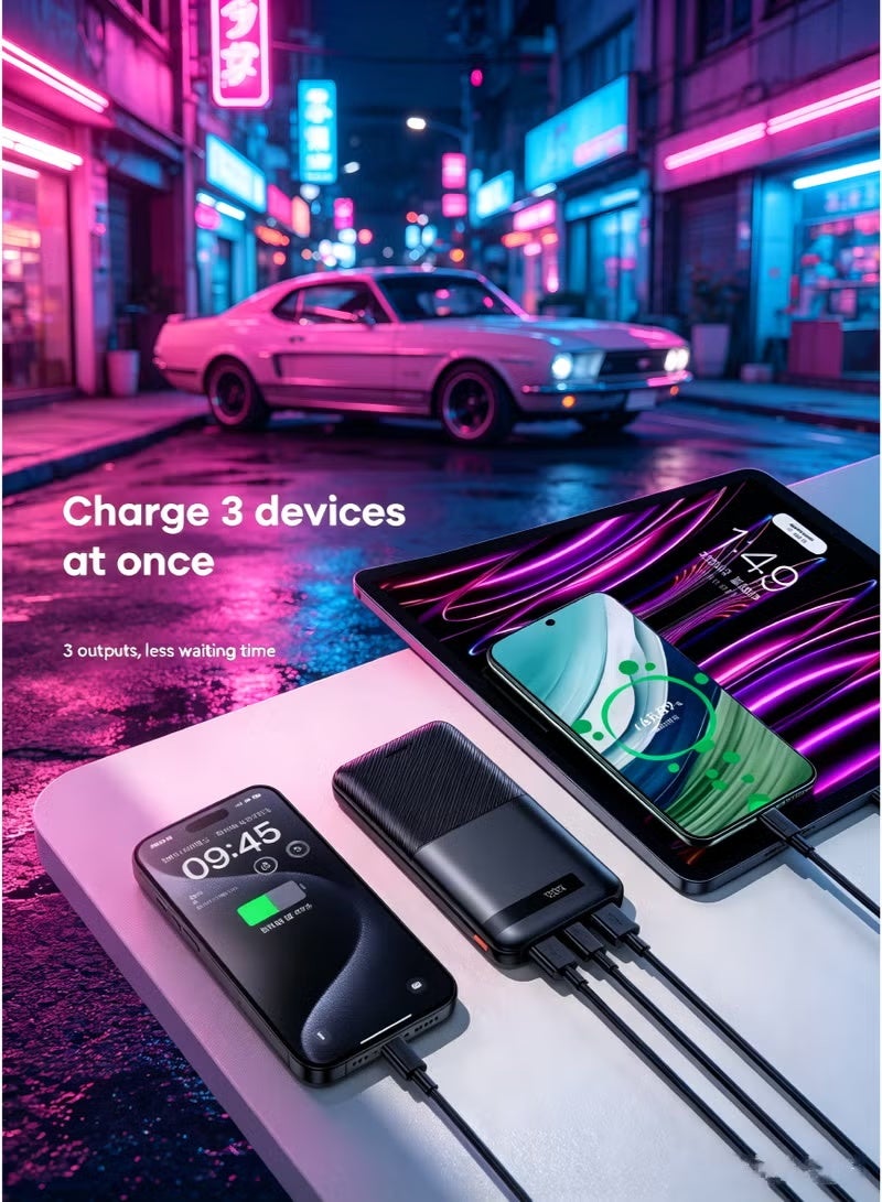 REMAX RPP-71 10000mAh Power Bank 22.5W Fast Charging with Built-in Type-C & Lightning Cables, Portable Battery Charger, Compact Power Bank for Smartphones, Tablets, Earbuds and Daily Travel, Black - Image 5